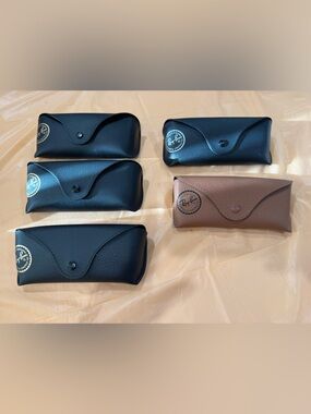 Ray-Ban Leather Sunglass Case Set – Black & Brown